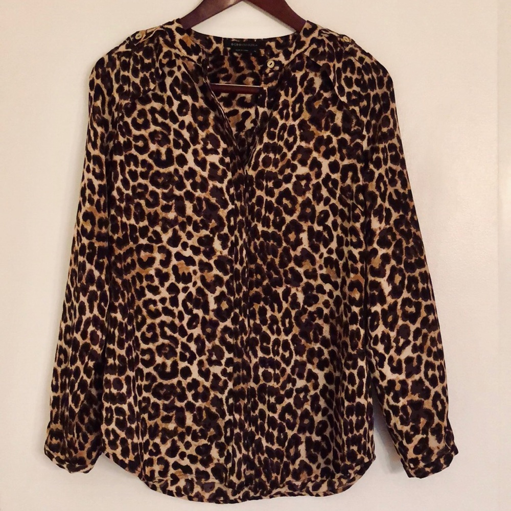BCBGMaxAzria Medium Leopard Blouse